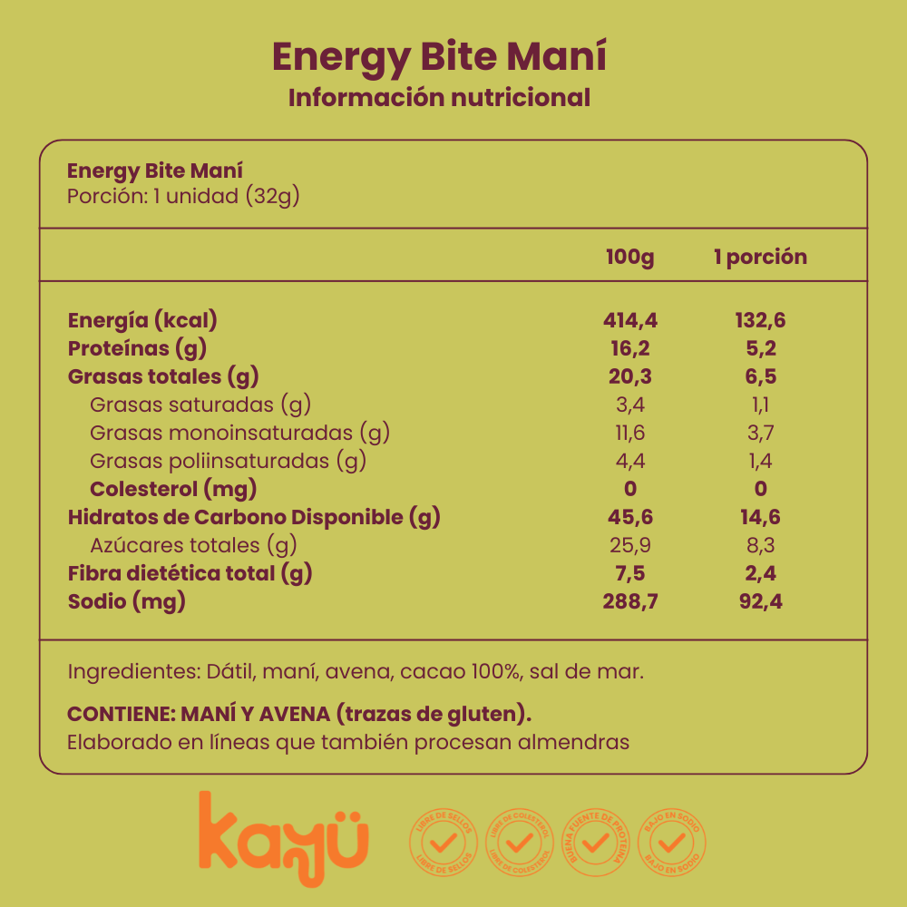 18 Energy Bite Maní